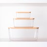 Caixa Organizadora com Tampa Bambu 19 X 14 Cm Cristal Idealle Eco Paramount 1765 - 2