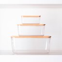 Ver imagem 2 de Caixa Organizadora com Tampa Bambu 19 X 14 Cm Cristal Idealle Eco Paramount 1765