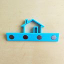 Ver imagem 1 de Porta Chaves Magnético Casinha - 4 ímãs - Toque 3D: Azul Claro