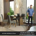 Ver mais imagens de Conjunto Sala de Jantar Mesa Tampo de Vidro 4 Cadeiras Madesa Rustic-preto-silver