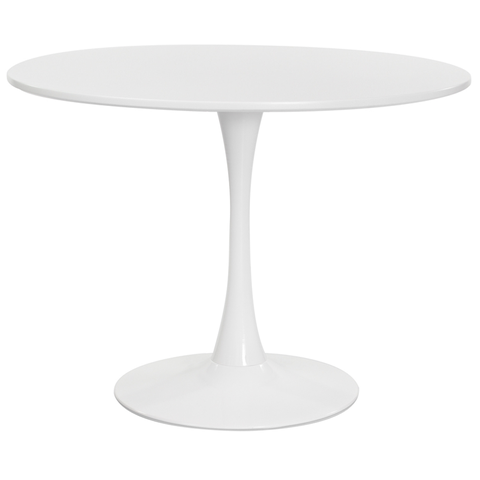 Mesa Saarinen Tulipa Redonda 120cm Tampo Madeira Branca Sala Cozinha Jantar
