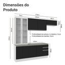 Ver imagem 4 de Armário de Cozinha Completa 270cm Branco/preto Glamy Madesa 16