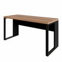 Ver imagem 3 de Escrivaninha Mesa Escritório Diretor Retangular com Gaveteiro Suspenso com Chave 150cm Nogal Sevilha e Preto Marrom