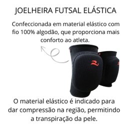 Joelheira Futsal Profissional Compressão Realtex Elástica - Preto - M - 6
