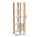 Ver imagem 3 de Estante para Livros 4 Prateleiras 100% Mdf Off White/freijó F28 - Pradel