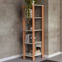 Ver imagem 1 de Estante para Livros 4 Prateleiras 100% Mdf Off White/freijó F28 - Pradel