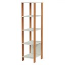 Ver imagem 2 de Estante para Livros 4 Prateleiras 100% Mdf Off White/freijó F28 - Pradel