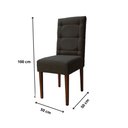 Ver imagem 3 de Kit 4 Cadeiras Sala de Jantar Estofadas Eloísa Veludo Grafite (liz Maria)