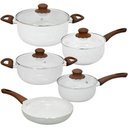 Ver imagem 1 de Jogo de Panelas de Indução Antiaderente Cerâmica Vanilla Florença 5 Peças - Hauskraft Premium