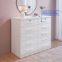 Ver imagem 5 de Cômoda 10 Gavetas com Chave e Tampo em MDF Ryad