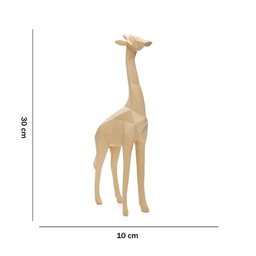 Escultura Decorativa Girafa Bege 30x10x4,5 cm - D'Rossi - 5