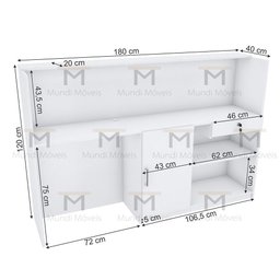 BALCÃO CAIXA ATENDIMENTO COM PORTA M458.B (LOJA, RECEPÇÃO) MUNDI MOVEIS - 2