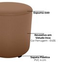 Ver imagem 4 de Puff Redondo Decorativo Copenhage 43 Cm Veludo Inca Ferrugem Milani Store