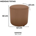 Ver imagem 3 de Puff Redondo Decorativo Copenhage 43 Cm Veludo Inca Ferrugem Milani Store