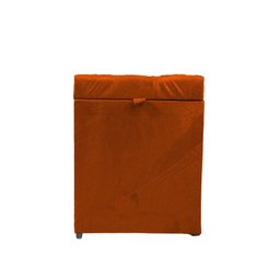 Puff Baú Estofado em Suede Amassado 1 Lugar Quadrado - Terracota - 4