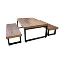 Ver imagem 1 de Mesa Industrial para Jardim Infantil Bernardo 120x70cm com 2 Bancos Industriais Base Preta Preto