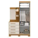Ver imagem 4 de Guarda-Roupa Infantil 2 Portas 4 Gavetas com Espelho 100% MDF 110cm Auris Espresso Móveis Bege/Cinamomo/Off White