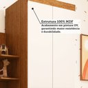 Ver imagem 5 de Guarda-Roupa Infantil 2 Portas 4 Gavetas com Espelho 100% MDF 110cm Auris Espresso Móveis Bege/Cinamomo/Off White