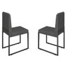 Conjunto Duas Cadeiras Sala Jantar Barcelona Base Preta:cinza - 1