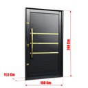 Ver imagem 4 de Porta Pivotante Alumínio Lamb.Evolution c/Pux.e.Elite Preto Gold 240x150 Brimak