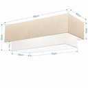 Ver imagem 2 de Plafon Duplo Retangular Vivare Md-3071 Cúpula em Tecido Bivolt Linho-bege-branco 127/220v