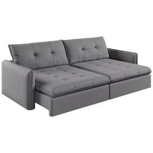 Sofá Retrátil e Reclinável Lavanda 2,20m Linho