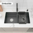 Ver imagem 3 de Cuba Pia Gourmet Dupla Cozinha Aço Inox com Acessórios 78x43cm - Brinovar