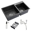 Ver imagem 1 de Cuba Pia Gourmet Dupla Cozinha Aço Inox com Acessórios 78x43cm - Brinovar