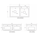 Ver mais imagens de Cuba Pia Gourmet Dupla Cozinha Aço Inox com Acessórios 78x43cm - Brinovar