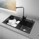 Ver imagem 2 de Cuba Pia Gourmet Dupla Cozinha Aço Inox com Acessórios 78x43cm - Brinovar