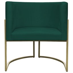 Kit 2 Poltronas Decorativa Recepção Luna Suede Cores Base de Ferro Champagne - 5