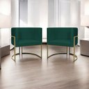 Ver imagem 2 de Kit 2 Poltronas Decorativa Recepção Luna Suede Cores Base de Ferro Champagne