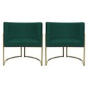 Ver imagem 1 de Kit 2 Poltronas Decorativa Recepção Luna Suede Cores Base de Ferro Champagne