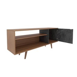Rack Para TV até 42 Polegadas com 1 Porta 136cm R1486 Tecno Mobili Videira Amêndoa/Mármore Lunar - 5
