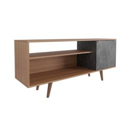 Rack Para TV até 42 Polegadas com 1 Porta 136cm R1486 Tecno Mobili Videira Amêndoa/Mármore Lunar - 4