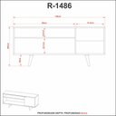 Ver imagem 3 de Rack Para TV até 42 Polegadas com 1 Porta 136cm R1486 Tecno Mobili Videira Amêndoa/Mármore Lunar