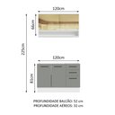 Ver imagem 3 de Cozinha Compacta Madesa Agata 120002 com Armário e Balcão (Sem Tampo e Pia) Branco/Cinza Cor:Branco 