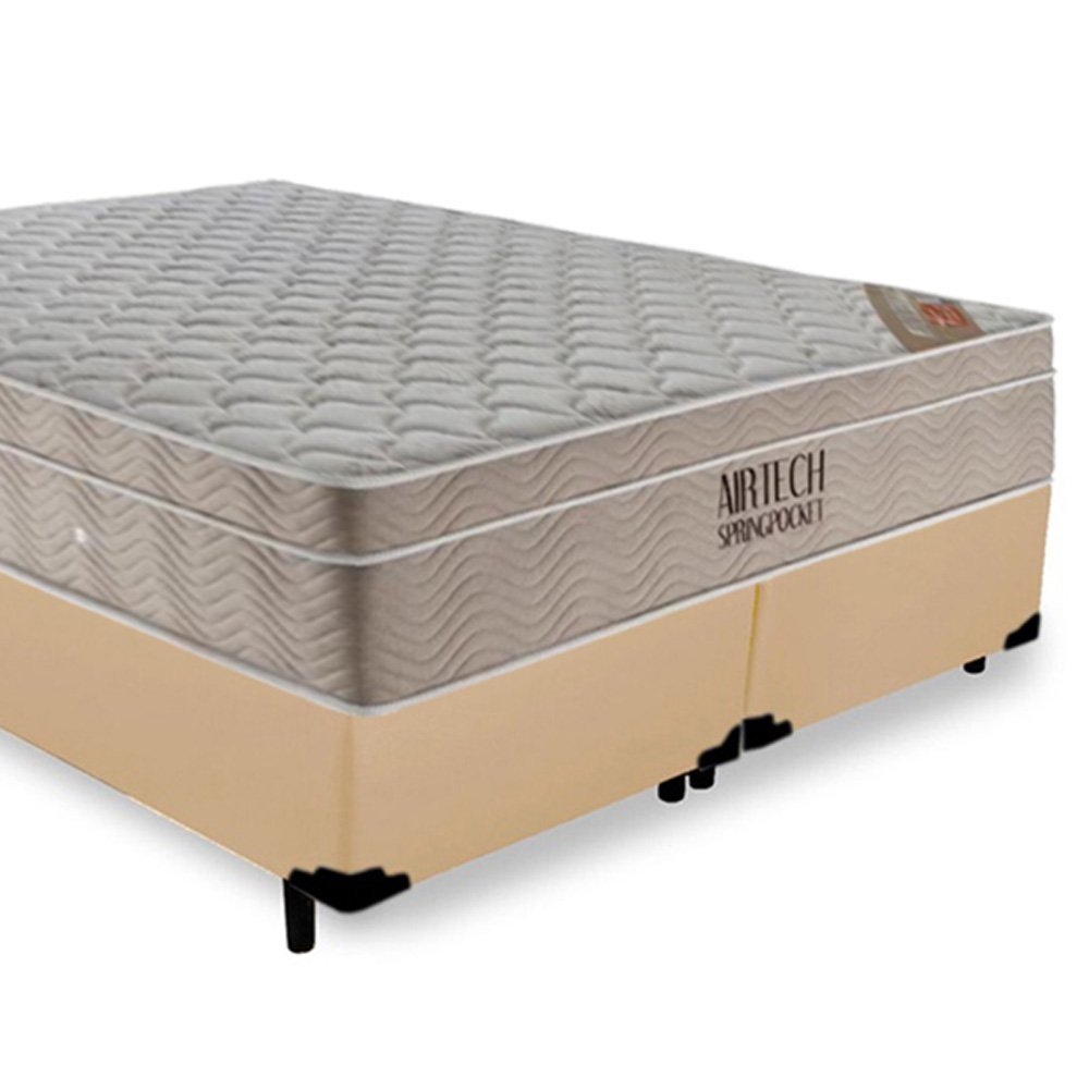 Cama Box King Bipartido Sintético + Colchão Ortobom Airtech Molas Ensacadas 65x193x203 - 5