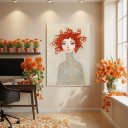 Ver imagem 1 de Quadro Decorativo Cacheado Ruivo 70x50cm Mold Branca