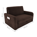 Ver imagem 2 de Sofá-Cama Brisa 2 Lugares Suede Marrom