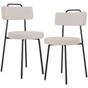 Ver imagem 1 de Kit 02 Cadeiras Decorativas Estofada Para Sala De Jantar Barcelona L02 Linho Bege - Lyam Decor