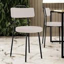 Ver imagem 2 de Kit 02 Cadeiras Decorativas Estofada Para Sala De Jantar Barcelona L02 Linho Bege - Lyam Decor