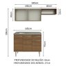 Armário de Cozinha Compacta 165cm com Pia Rustic Emilly Madesa 05 - 4