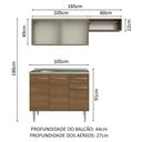 Ver imagem 4 de Armário de Cozinha Compacta 165cm com Pia Rustic Emilly Madesa 05