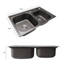 Ver imagem 4 de Cuba Pia Gourmet Luxo Prizi Queenbox Preta Aço Inox 201 43x7
