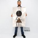 Ver imagem 2 de Quadro Decorativo em Canvas Abstrato Geométrico TACOLADO PAPEL DE PAREDE Moldura Flutuante 4,5cm Fre