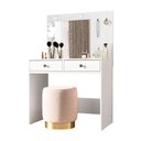 Ver imagem 1 de Penteadeira Cad com Led 2 Gavetas Branco Belufan Móveis