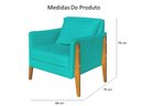 Ver imagem 3 de Kit 2 Poltronas Decorativa Sophia Suede Azul Tifany Pés Madeira Mz Decor