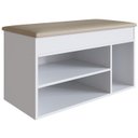 Ver imagem 3 de Sapateira Bau Com Tampo Estofado SP080 Branco Completa Moveis
