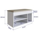 Ver imagem 4 de Sapateira Bau Com Tampo Estofado SP080 Branco Completa Moveis